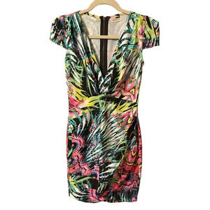 RUMOR BOUTIQUE TROPICAL CAP SLEEVE PARTY DRESS